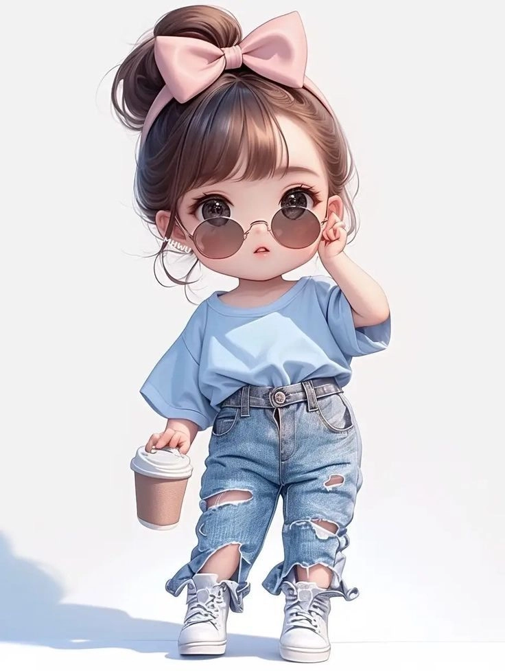 Chibi nữ cute trong thiết kế đồ họa